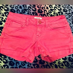 Aeropostale neon pink low rise jean shorts